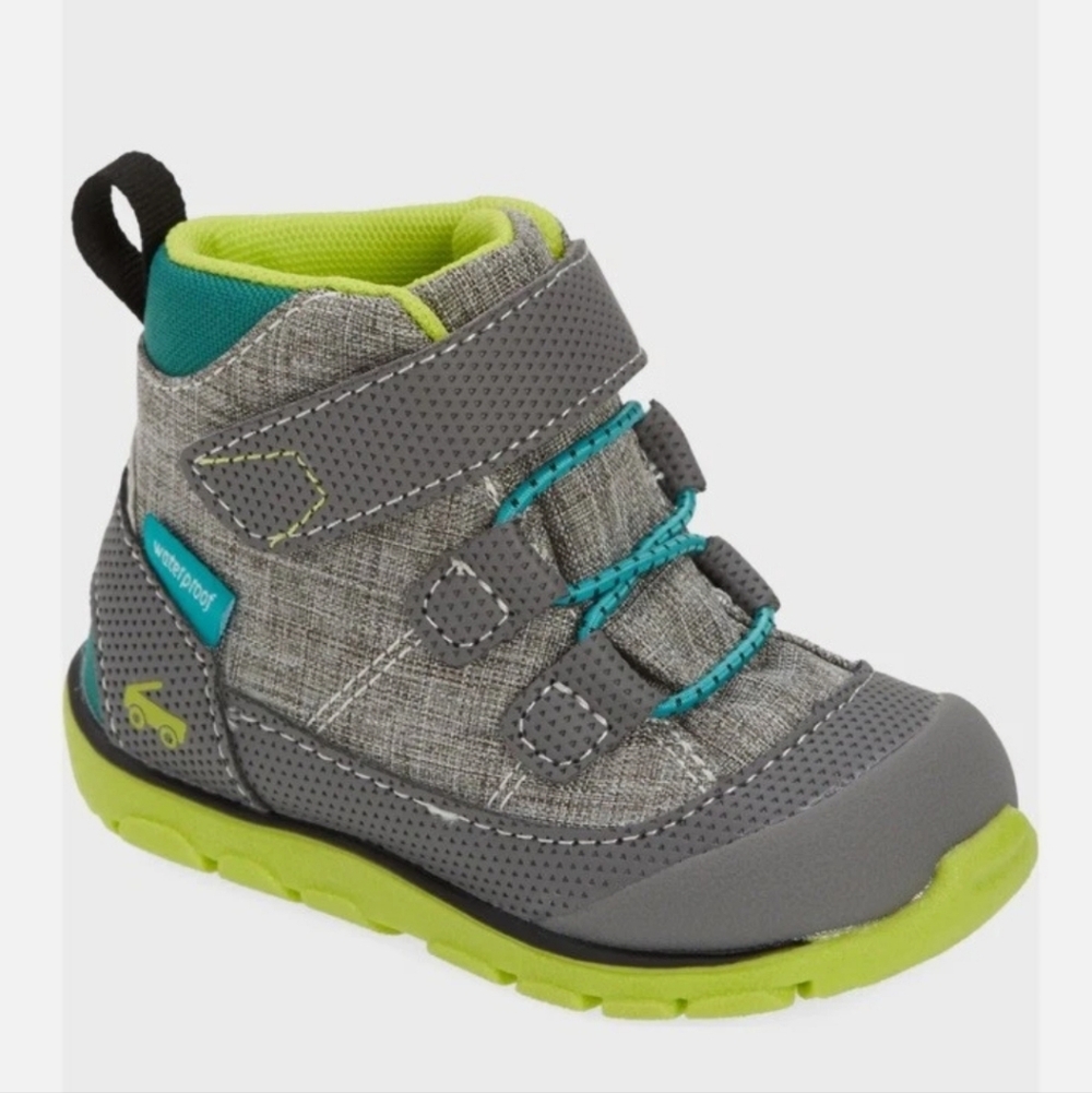 See Kai Run Gray and Lime Kids Boots